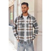 image:imageCOOFANDY Mens Flannel Shirts Long Sleeve Cotton Plaid Shirt Jacket Casual Button Down Shirt with PocketsGrey Brown