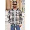 image:imageCOOFANDY Mens Flannel Shirts Long Sleeve Cotton Plaid Shirt Jacket Casual Button Down Shirt with PocketsGrey Brown