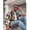 image:imageCOOFANDY Mens Flannel Shirts Long Sleeve Cotton Plaid Shirt Jacket Casual Button Down Shirt with PocketsKhaki