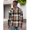 image:imageCOOFANDY Mens Flannel Shirts Long Sleeve Cotton Plaid Shirt Jacket Casual Button Down Shirt with PocketsKhaki