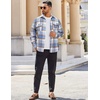 image:imageCOOFANDY Mens Flannel Shirts Long Sleeve Cotton Plaid Shirt Jacket Casual Button Down Shirt with PocketsLight Blue