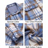 image:imageCOOFANDY Mens Flannel Shirts Long Sleeve Cotton Plaid Shirt Jacket Casual Button Down Shirt with PocketsLight Blue