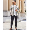 image:imageCOOFANDY Mens Flannel Shirts Long Sleeve Cotton Plaid Shirt Jacket Casual Button Down Shirt with PocketsLight Grey