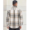 image:imageCOOFANDY Mens Flannel Shirts Long Sleeve Cotton Plaid Shirt Jacket Casual Button Down Shirt with PocketsLight Grey