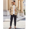 image:imageCOOFANDY Mens Flannel Shirts Long Sleeve Cotton Plaid Shirt Jacket Casual Button Down Shirt with PocketsLight Khaki
