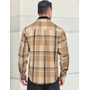 image:imageCOOFANDY Mens Flannel Shirts Long Sleeve Cotton Plaid Shirt Jacket Casual Button Down Shirt with PocketsLight Khaki