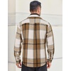 image:imageCOOFANDY Mens Flannel Shirts Long Sleeve Cotton Plaid Shirt Jacket Casual Button Down Shirt with PocketsLight Khaki White