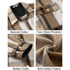 image:imageCOOFANDY Mens Flannel Shirts Long Sleeve Cotton Plaid Shirt Jacket Casual Button Down Shirt with PocketsLight Khaki White