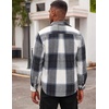 image:imageCOOFANDY Mens Flannel Shirts Long Sleeve Cotton Plaid Shirt Jacket Casual Button Down Shirt with PocketsNavy Blue