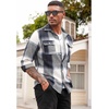 image:imageCOOFANDY Mens Flannel Shirts Long Sleeve Cotton Plaid Shirt Jacket Casual Button Down Shirt with PocketsNavy Blue