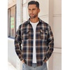 image:imageCOOFANDY Mens Flannel Shirts Long Sleeve Cotton Plaid Shirt Jacket Casual Button Down Shirt with PocketsNavy Blue Yellow