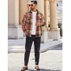 image:imageCOOFANDY Mens Flannel Shirts Long Sleeve Cotton Plaid Shirt Jacket Casual Button Down Shirt with PocketsOrange Red