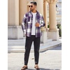 image:imageCOOFANDY Mens Flannel Shirts Long Sleeve Cotton Plaid Shirt Jacket Casual Button Down Shirt with PocketsPurple