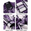 image:imageCOOFANDY Mens Flannel Shirts Long Sleeve Cotton Plaid Shirt Jacket Casual Button Down Shirt with PocketsPurple
