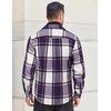 image:imageCOOFANDY Mens Flannel Shirts Long Sleeve Cotton Plaid Shirt Jacket Casual Button Down Shirt with PocketsPurple
