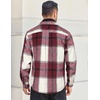 image:imageCOOFANDY Mens Flannel Shirts Long Sleeve Cotton Plaid Shirt Jacket Casual Button Down Shirt with PocketsRed