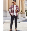 image:imageCOOFANDY Mens Flannel Shirts Long Sleeve Cotton Plaid Shirt Jacket Casual Button Down Shirt with PocketsRed