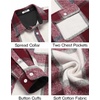 image:imageCOOFANDY Mens Flannel Shirts Long Sleeve Cotton Plaid Shirt Jacket Casual Button Down Shirt with PocketsRed
