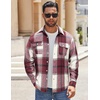 image:imageCOOFANDY Mens Flannel Shirts Long Sleeve Cotton Plaid Shirt Jacket Casual Button Down Shirt with PocketsRed