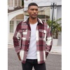 image:imageCOOFANDY Mens Flannel Shirts Long Sleeve Cotton Plaid Shirt Jacket Casual Button Down Shirt with PocketsRed