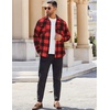 image:imageCOOFANDY Mens Flannel Shirts Long Sleeve Cotton Plaid Shirt Jacket Casual Button Down Shirt with PocketsWine Red