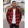 image:imageCOOFANDY Mens Flannel Shirts Long Sleeve Cotton Plaid Shirt Jacket Casual Button Down Shirt with PocketsWine Red