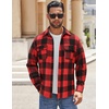 image:imageCOOFANDY Mens Flannel Shirts Long Sleeve Cotton Plaid Shirt Jacket Casual Button Down Shirt with PocketsWine Red