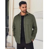 image:imageCOOFANDY Mens Flannel Shirts Long Sleeve Lightweight Plaid Shirt Casual Button Down Shirts JacketArmy Green