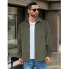 image:imageCOOFANDY Mens Flannel Shirts Long Sleeve Lightweight Plaid Shirt Casual Button Down Shirts JacketArmy Green