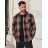 image:imageCOOFANDY Mens Flannel Shirts Long Sleeve Lightweight Plaid Shirt Casual Button Down Shirts JacketBlack Orange