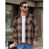image:imageCOOFANDY Mens Flannel Shirts Long Sleeve Lightweight Plaid Shirt Casual Button Down Shirts JacketBlack Orange