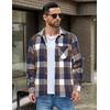 image:imageCOOFANDY Mens Flannel Shirts Long Sleeve Lightweight Plaid Shirt Casual Button Down Shirts JacketBlue Plaid