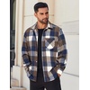 image:imageCOOFANDY Mens Flannel Shirts Long Sleeve Lightweight Plaid Shirt Casual Button Down Shirts JacketBlue Plaid