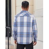 image:imageCOOFANDY Mens Flannel Shirts Long Sleeve Lightweight Plaid Shirt Casual Button Down Shirts JacketBlue White Plaid