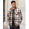 image:imageCOOFANDY Mens Flannel Shirts Long Sleeve Lightweight Plaid Shirt Casual Button Down Shirts JacketBrown