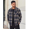 image:imageCOOFANDY Mens Flannel Shirts Long Sleeve Lightweight Plaid Shirt Casual Button Down Shirts JacketDark Blue