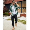 image:imageCOOFANDY Mens Flannel Shirts Long Sleeve Lightweight Plaid Shirt Casual Button Down Shirts JacketGreen