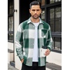 image:imageCOOFANDY Mens Flannel Shirts Long Sleeve Lightweight Plaid Shirt Casual Button Down Shirts JacketGreen