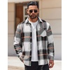 image:imageCOOFANDY Mens Flannel Shirts Long Sleeve Lightweight Plaid Shirt Casual Button Down Shirts JacketGrey