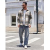 image:imageCOOFANDY Mens Flannel Shirts Long Sleeve Lightweight Plaid Shirt Casual Button Down Shirts JacketGrey Plaid