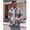 image:imageCOOFANDY Mens Flannel Shirts Long Sleeve Lightweight Plaid Shirt Casual Button Down Shirts JacketGrey Plaid