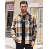 image:imageCOOFANDY Mens Flannel Shirts Long Sleeve Lightweight Plaid Shirt Casual Button Down Shirts JacketKhaki