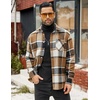 image:imageCOOFANDY Mens Flannel Shirts Long Sleeve Lightweight Plaid Shirt Casual Button Down Shirts JacketKhaki