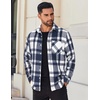image:imageCOOFANDY Mens Flannel Shirts Long Sleeve Lightweight Plaid Shirt Casual Button Down Shirts JacketLight Blue
