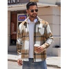 image:imageCOOFANDY Mens Flannel Shirts Long Sleeve Lightweight Plaid Shirt Casual Button Down Shirts JacketLight Khaki