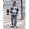 image:imageCOOFANDY Mens Flannel Shirts Long Sleeve Lightweight Plaid Shirt Casual Button Down Shirts JacketNavy Blue