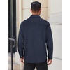 image:imageCOOFANDY Mens Flannel Shirts Long Sleeve Lightweight Plaid Shirt Casual Button Down Shirts JacketNavy Blue Solid