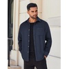 image:imageCOOFANDY Mens Flannel Shirts Long Sleeve Lightweight Plaid Shirt Casual Button Down Shirts JacketNavy Blue Solid