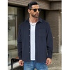 image:imageCOOFANDY Mens Flannel Shirts Long Sleeve Lightweight Plaid Shirt Casual Button Down Shirts JacketNavy Blue Solid