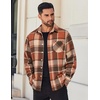 image:imageCOOFANDY Mens Flannel Shirts Long Sleeve Lightweight Plaid Shirt Casual Button Down Shirts JacketOrange Red